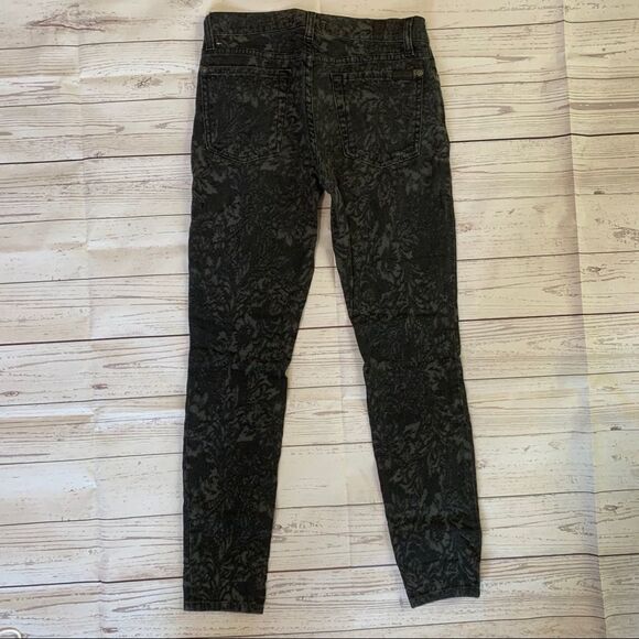 7 For All Mankind Black‎ Skinny Damask Floral Jeans - Picture 3 of 9